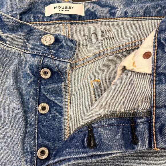 NWT Moussy Vintage Siena Straight Jeans Size 30 Cotton Light Wash Button Fly - Picture 11 of 16